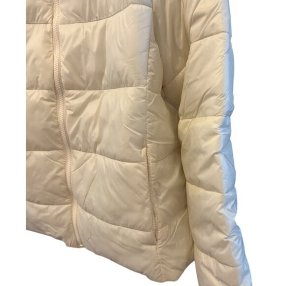 GAP Cold Control Puffer Jacket Women's XL Ivory Cream Frost Water Resistant NWT - Picture 3 of 8